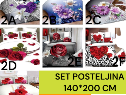 Super set posteljina 140*200 cm za svaki krevet.
