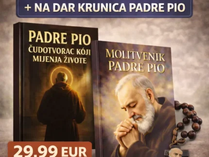 🙏 DUHOVNI SET PADRE PIO👉 2 KNJIGE + NA DAR KRUNICA PADRE PIO