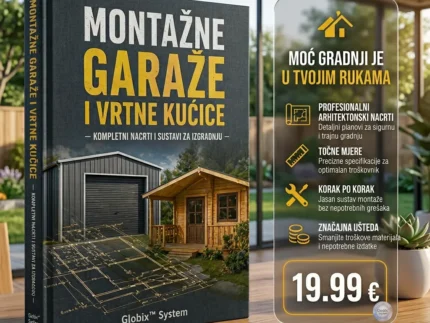 🏗️ MONTAŽNE GARAŽE I VRTNE KUĆICE — KOMPLETNI NACRTI I SUSTAVI ZA IZGRADNJU