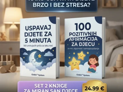 🌙 SET 2 KNJIGE ZA MIRAN SAN DJECE USPAVAJ DIJETE ZA 5 MINUTA + 100 POZITIVNIH AFIRMACIJA ZA DJECU