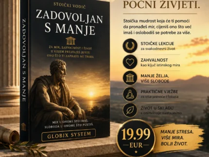 "ZADOVOLJAN S MANJE" 🏛️ Stoički vodič za mir, zahvalnost i život u kojem prestaješ juriti ono što ti zapravo ne treba