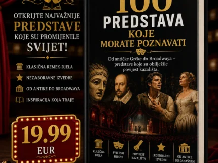 🎭 100 PREDSTAVA KOJE MORATE POZNAVATI 📖 Od antičke Grčke do Broadwaya – predstave koje su obilježile povijest kazališta.