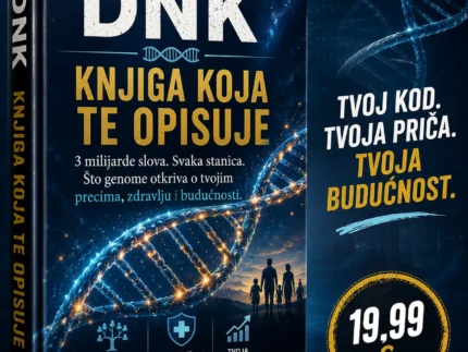 🧬 DNK — KNJIGA KOJA TE OPISUJE 3 milijarde slova. Svaka stanica. Što genome otkriva o tvojim precima, zdravlju i budućnosti.