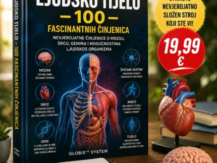 🧬 LJUDSKO TIJELO – 100 FASCINANTNIH ČINJENICA Nevjerojatne činjenice o mozgu, srcu, genima i mogućnostima ljudskog organizma