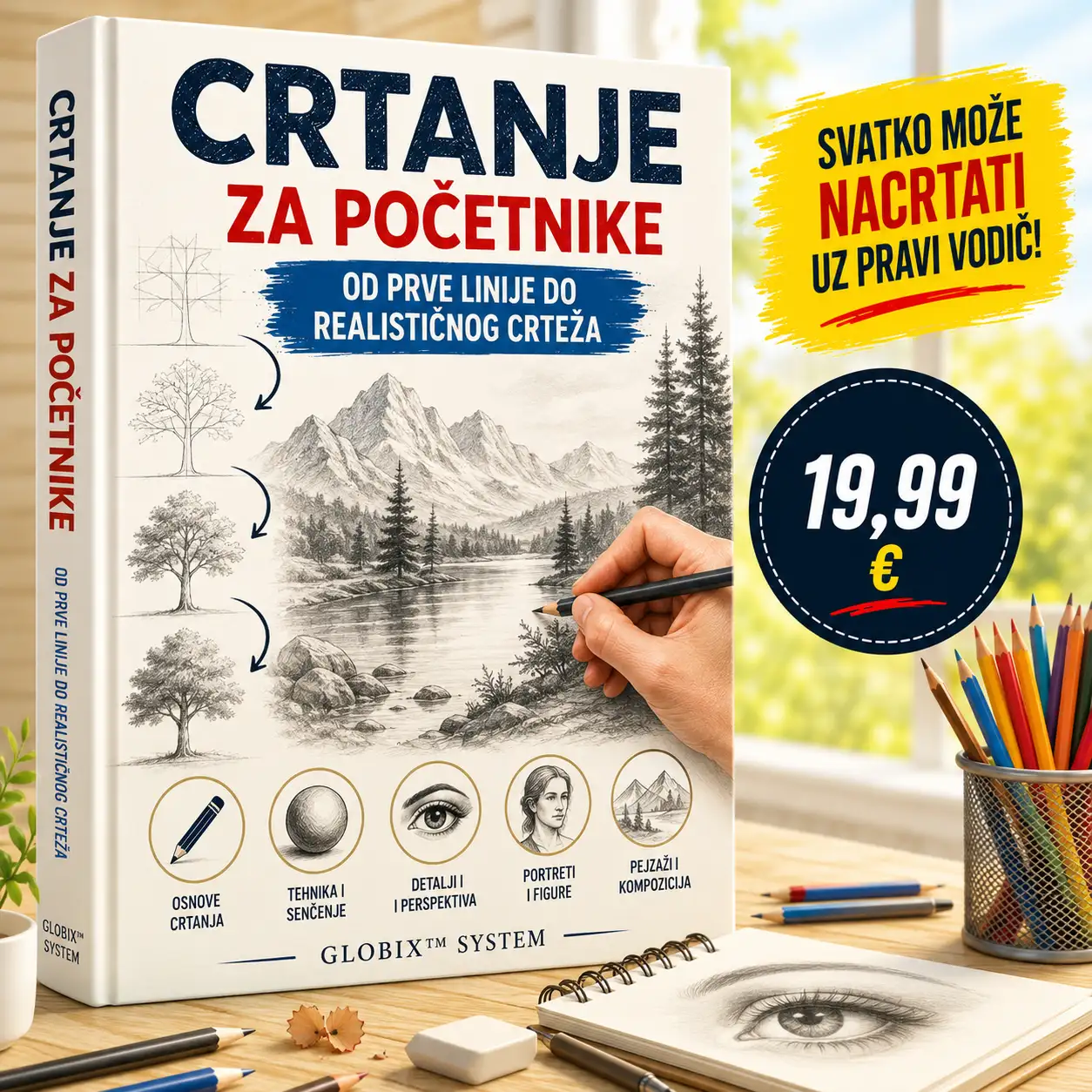 ✏️ CRTANJE ZA POČETNIKE – OD PRVE LINIJE DO REALISTIČNOG CRTEŽA