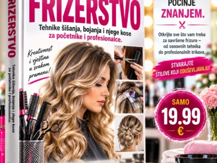 ✂️ FRIZERSTVO – TEHNIKE ŠIŠANJA, BOJANJA I NJEGE KOSE Od prvog pravilnog reza i feniranja do modernih tehnika bojanja i profesionalne njege – praktičan vodič za početnike i sve koji žele usavršiti frizerske vještine.